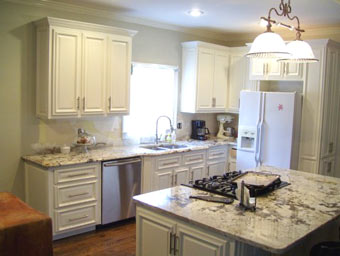 white kitchen marble countertops by hmcwoodwork.com atlanta
